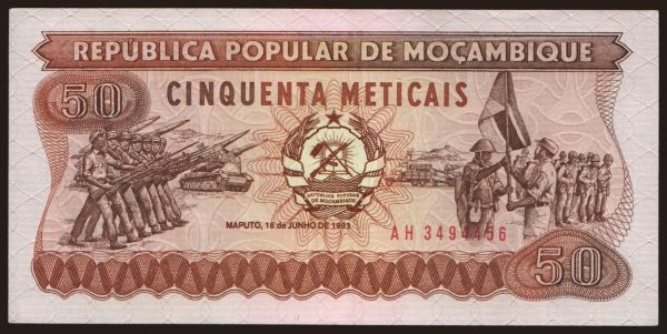 Africa, Mozambique: 50 meticais, 1983