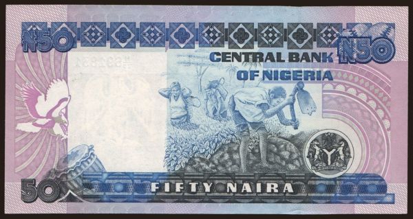 Afrika, Nigeria: 50 naira, 1991