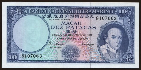 Ázia, Macao: 50 patacas, 1977