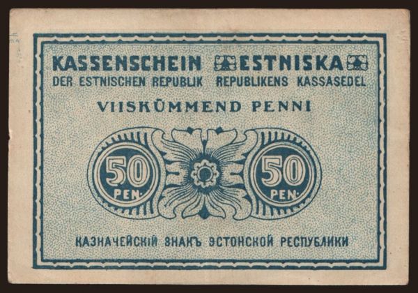 Europe, Estonia: 50 penni, 1919