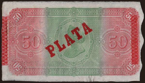 America, Cuba: 50 pesos, 1896