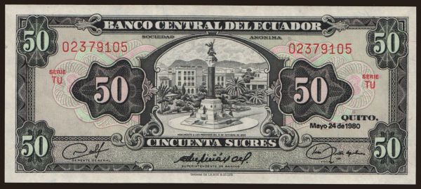 Amerika, Ecuador: 50 sucres, 1980