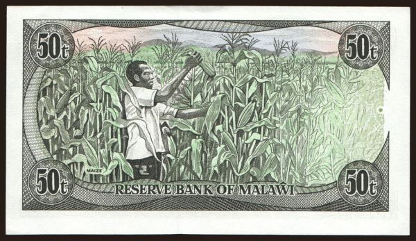 Afrika, Malawi: 50 tambala, 1986