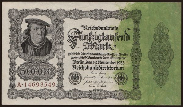 Germany, Inflation (1922): 50.000 Mark, 1922