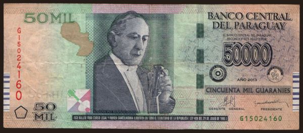 America, Paraguay: 50.000 guaranies, 2013