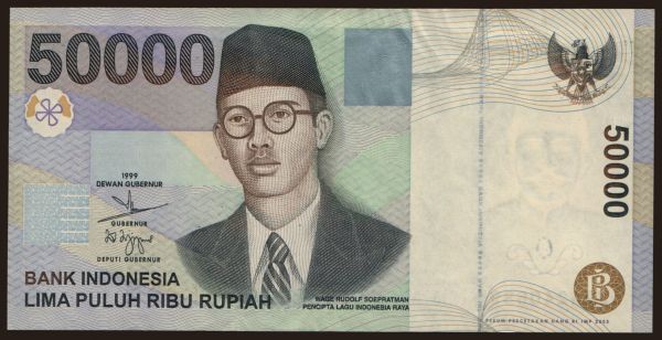 Ázia, Indonézia: 50.000 rupiah, 2003