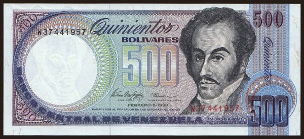 Amerika, Venezuela: 500 bolivares, 1998