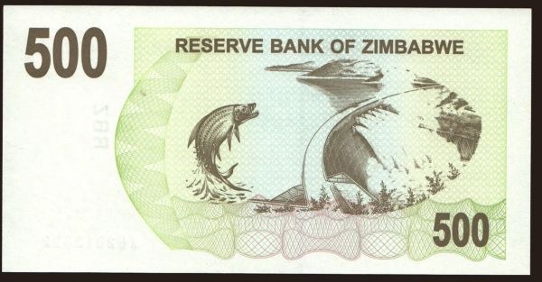 Africa, Zimbabwe: 500 dollars, 2006