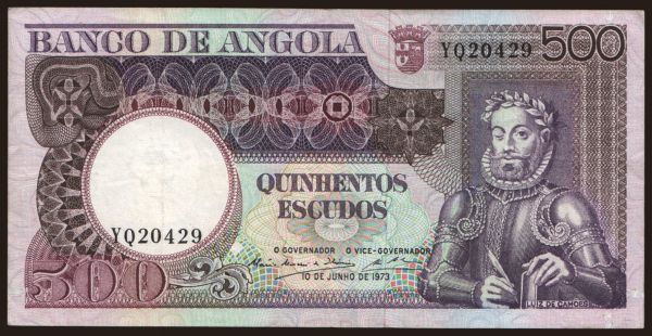 Africa, Angola: 500 escudos, 1973