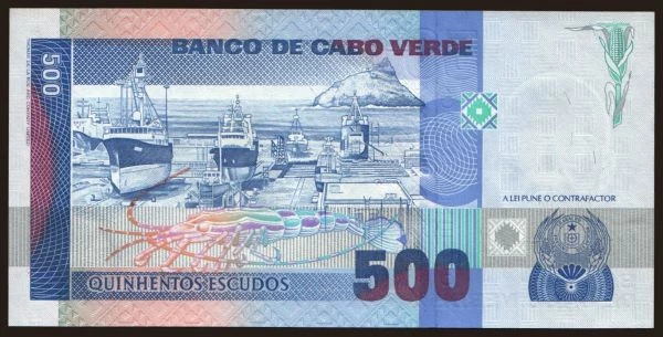 Afrika, Cape Verde: 500 escudos, 1989