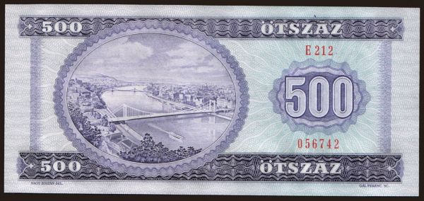 Hungary, Forint, 1946-: 500 forint, 1990