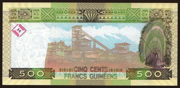 Africa, Guinea: 500 francs, 2012