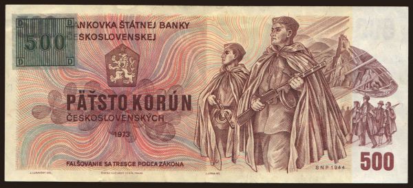 Česko-Slovensko a nástupní­cke štáty, Česká republika: 500 korun, 1973(93)