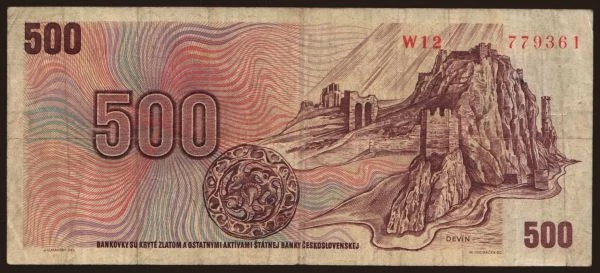 Česko-Slovensko a nástupní­cke štáty, Česká republika: 500 korun, 1973(93)