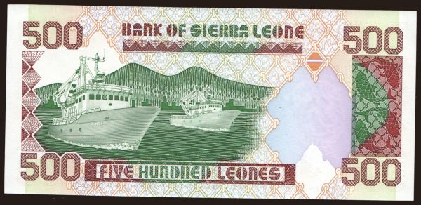 Afrika, Sierra Leone: 500 leones, 1991