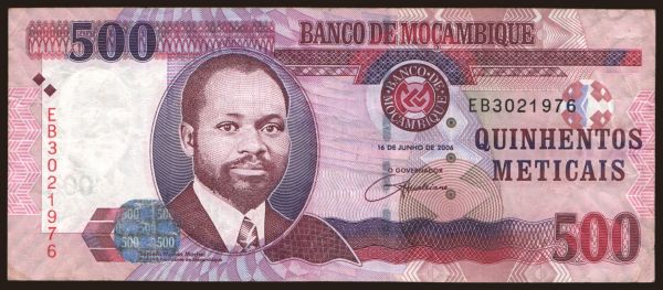 Afrika, Mozambik: 500 meticais, 2006