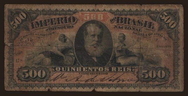 America, Brazil: 500 reis, 1885