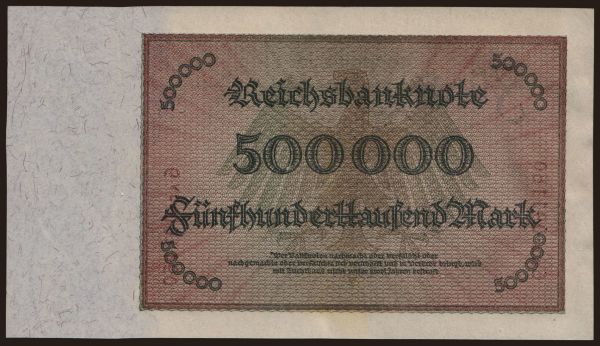 Németország, Infláció (1923-1924): 500.000 Mark, 1923