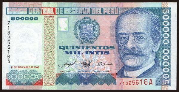 America, Peru: 500.000 intis, 1989