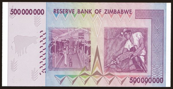 Afrika, Zimbabwe: 500.000.000 dollars, 2008