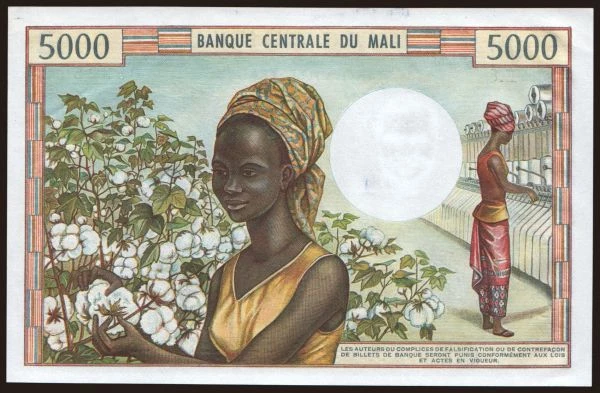 Afrika, Mali: 5000 francs, 1972