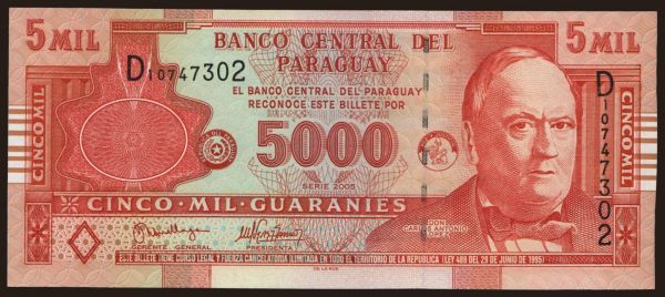 Amerika, Paraguay: 5000 guaranies, 2005