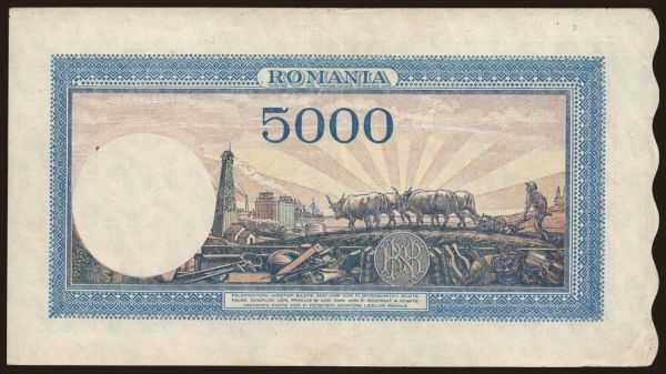 Európa, Rumunsko: 5000 lei, 1944