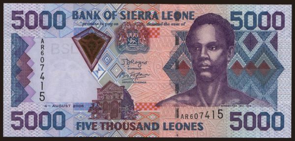 Afrika, Sierra Leone: 5000 leones, 2006