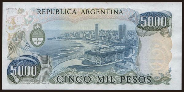 America, Argentina: 5000 pesos, 1977