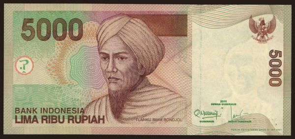 Asia, Indonesia: 5000 rupiah, 2011