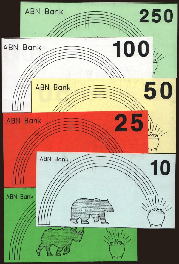 Periférie, Test bankovky, Holandsko: ABN Bank, 5 - 250 gulden