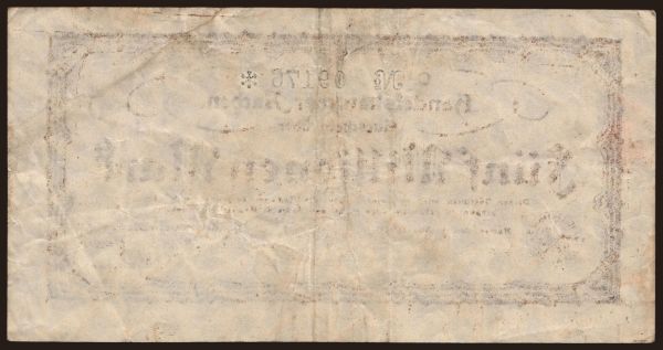 Germany, Grossgeld, Inflation, 1923: Aachen/ Handelskammer, 5.000.000 Mark, 1923