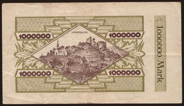 Nemecko, Grossgeld, Inflation, 1923: Adenau/ Kreis, 1.000.000 Mark, 1923