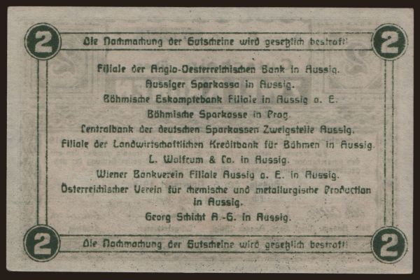 Czechoslovakia and successor states, Local issues: Aussig, 10 Kronen, 1918