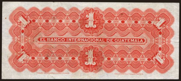 Amerika, Guatemala: Banco Internacional, 1 peso, 1923