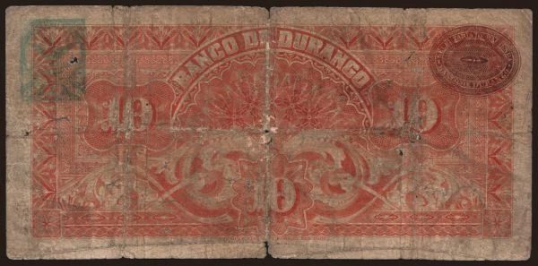 Amerika, Mexico: Banco de Durango, 10 pesos, 1903