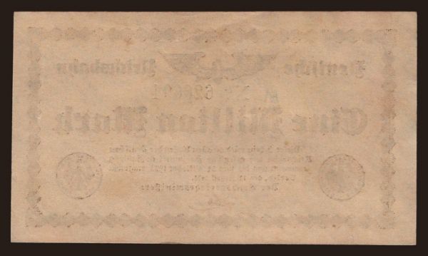 Németország, Deutsche Reichsbahn / Reichspost: Berlin, 1.000.000 Mark, 1923