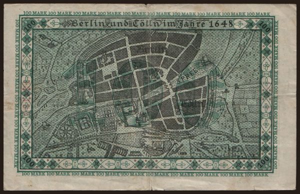 Germany, Grossgeld, Inflation, 1922: Berlin/ Stadt, 100 Mark, 1922