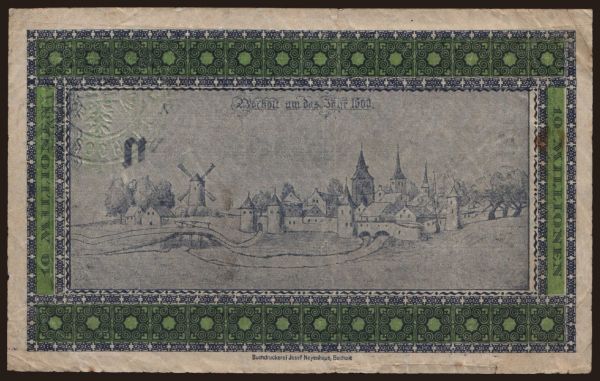 Germany, Grossgeld, Inflation, 1923: Bocholt/ Stadt, 10.000.000 Mark, 1923