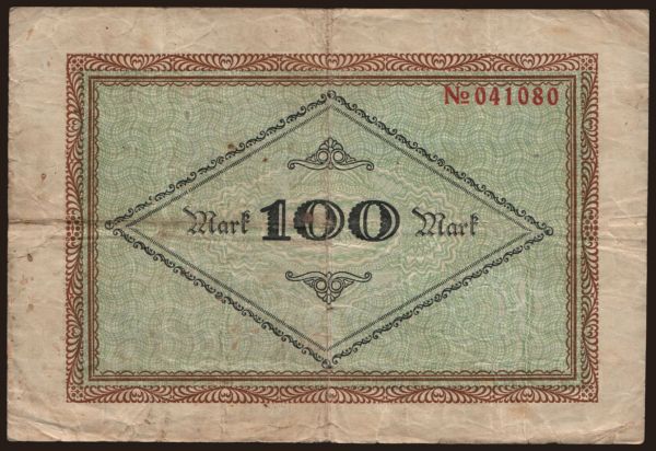 Germany, Grossgeld, Inflation, 1922: Breaslau/ Stadt, 100 Mark, 1922