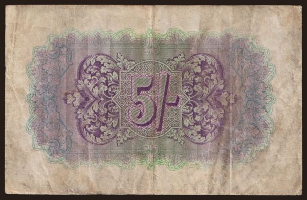 Europe, United Kingdom, Military issues: British Military Authority, 5 shillings, 1943