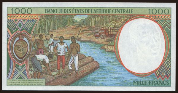 Afrika, Közép-Afrika: Cameroun, 1000 francs, 1994