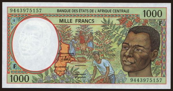 Afrika, Stredná Afrika: Central African Republic, 1000 francs, 1994