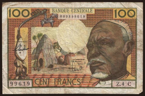 Afrika, Közép-Afrika: Congo, 100 francs, 1963