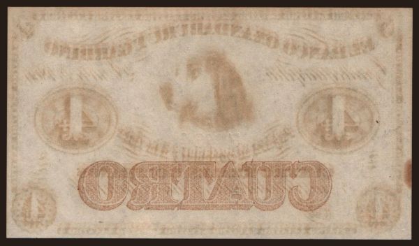 Amerika, Argentina: El Banco Oxandaburu y Garbino, 4 reales, 1869