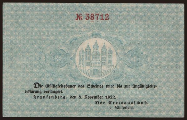 Németország, Grossgeld, Inflation, 1918-1920: Frankenberg/ Kreis, 20 Mark, 1918