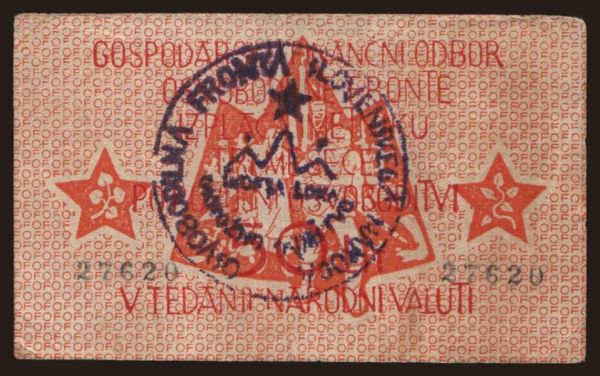 Europe, Yugoslavia, Yugoslavia - Local issues: Gospodarsko Financni Odbor Osvobodilne Fronte, 50 lit, 1944