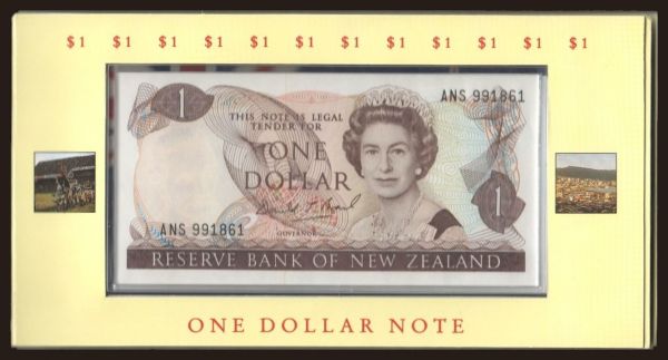 Australia and Oceania, New Zealand: Kiwi dollar collection, 1, 2 dollar, 1989, 1990