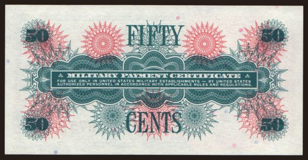 Amerika, USA, USA - Military Payment Certificate: MPC, 50 cents, 1968