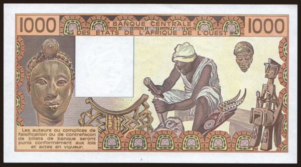 Afrika, Západná Afrika: Mali, 1000 francs, 1981